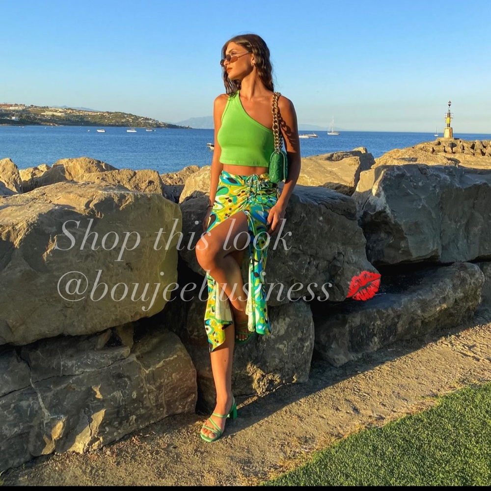 ZARA BNWT Draped Printed Skirt with Elastic Waistband - Picture 3 of 7